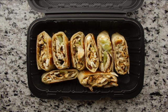 Traditional Chicken Shawarma Wrap.