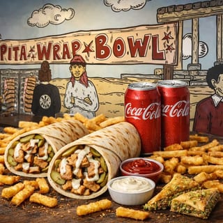 DEAL 2 (2 Shawarma+1 Small Fries+2 Soda+Baklava)