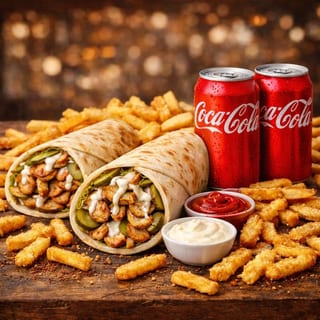 DEAL 1 (2 Shawarma+1 Large Fries+2 Soda)